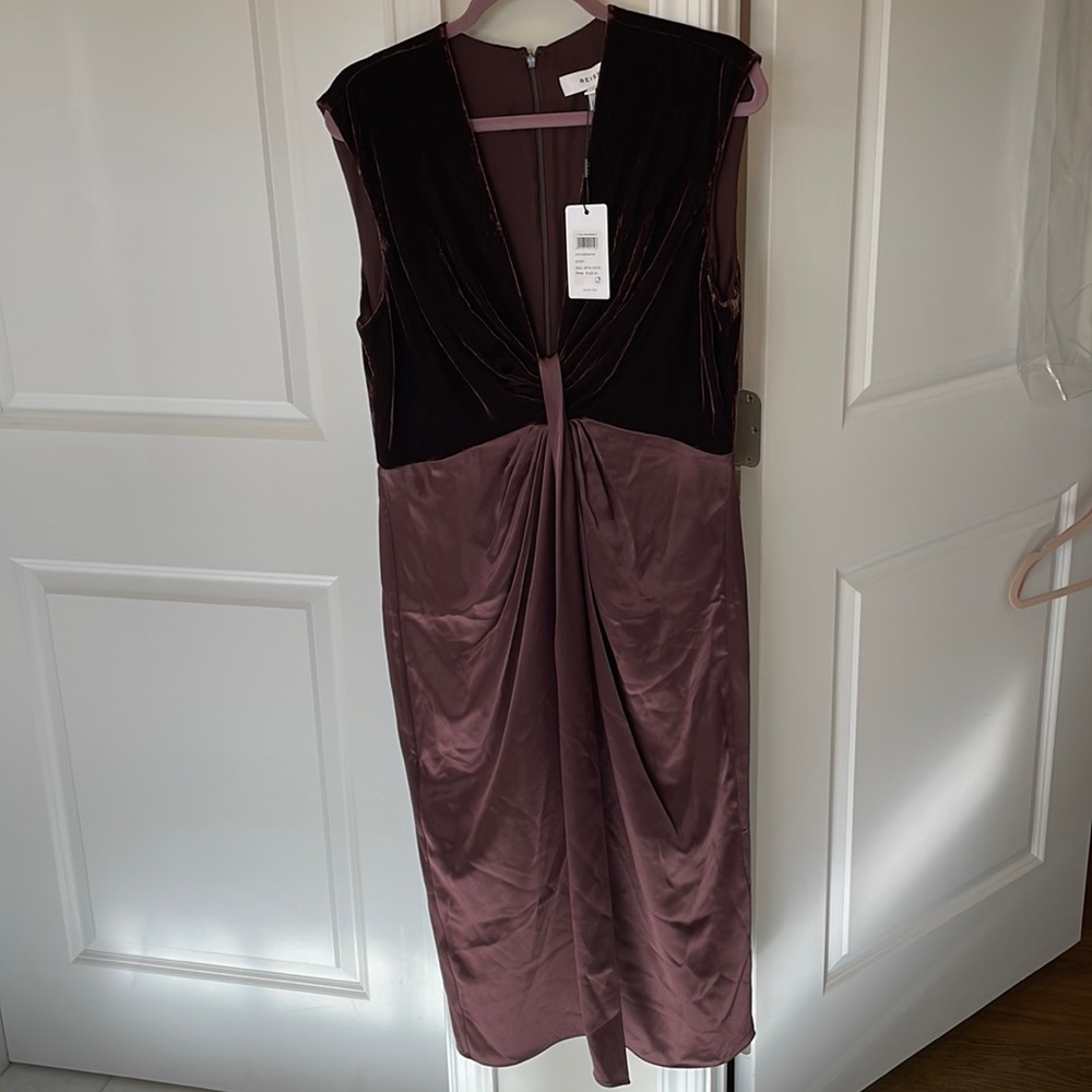 Reiss NWT velvet and satin midi dress